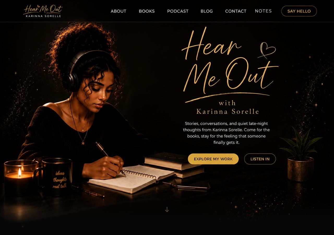 Hear Me Out with Karinna Sorelle editorial website preview